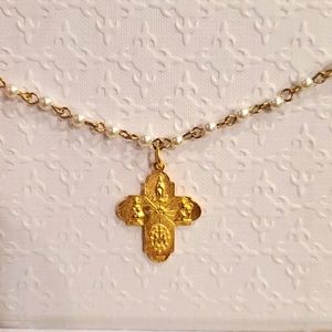 Golden cross neclace